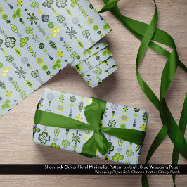 Shamrock Klöver Blommigt minimalist Mönster Presentpapper