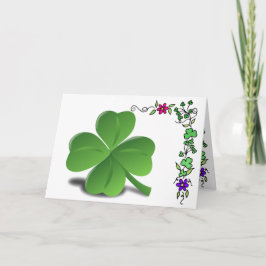 Shamrock Klöver Card för St. Patrick-dagen Kort
