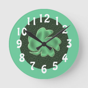 Shamrock(klöver) Clock Rund Klocka