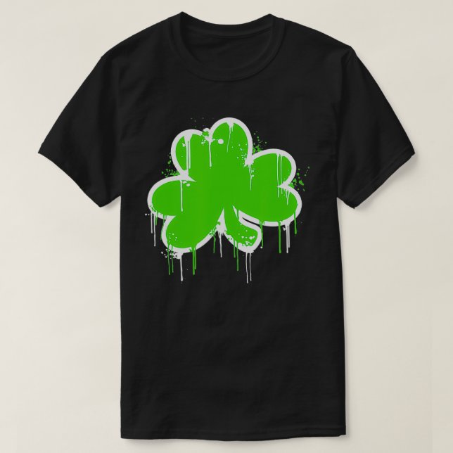 Shamrock Klöver Graffiti Art St patricks day T Shirt (Design framsida)