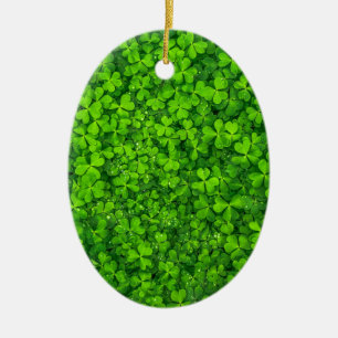 Shamrock Klöver Grönt Irish Symbol Ireland Irland Julgransprydnad Keramik
