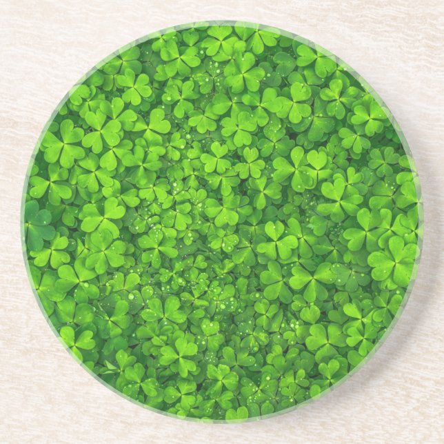 Shamrock Klöver Grönt Irish Symbol Ireland Irland Underlägg Sandsten (Framsidan)