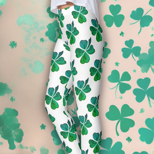 Shamrock Klöver Grönt Mönster St. Patrick's Day Leggings