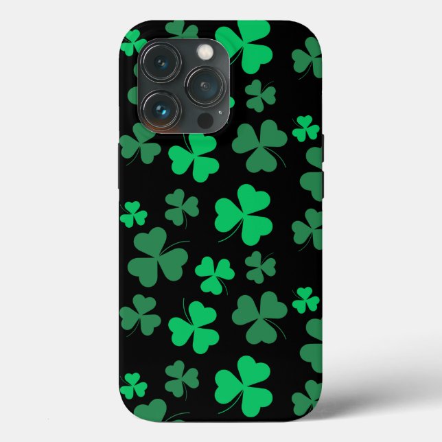 Shamrock Klöver Grönt och Black Modern St Patricks (Baksida )
