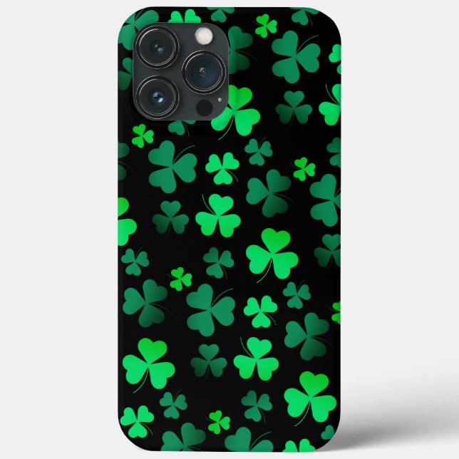 Shamrock Klöver Grönt och Black Modern St Patricks (Baksida)