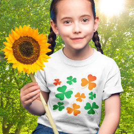 Shamrock Klöver Grönt Orange Irish St patricks day T Shirt