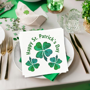 Shamrock Klöver Grönt St. Patrick's Day Party Pappersservett