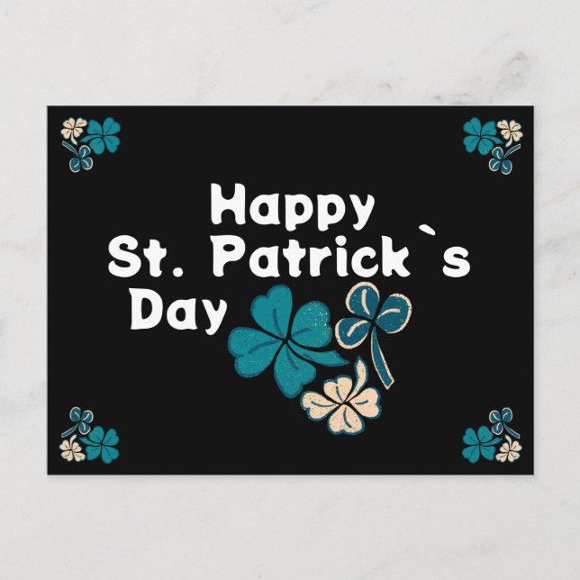 Shamrock-klöver irländsk glad St. Patricks dag Helg Vykort (Framsida)