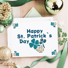 Shamrock-klöver irländsk glad St. Patricks dag Helg Vykort