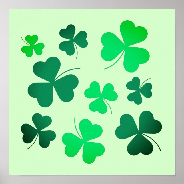 Shamrock Klöver Löv Irland St patricks day Poster (Framsidan)