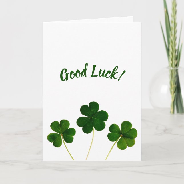 Shamrock Klöver Lycka till Blank Card Kort (Framsida)