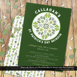 Shamrock Klöver Mandala St. Patrick's Day Party Inbjudningar