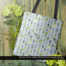 Shamrock Klöver minimal Modern Mönster Blue Tygkasse
