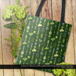 Shamrock Klöver minimal Modern Mönster Mörk grönt Tygkasse