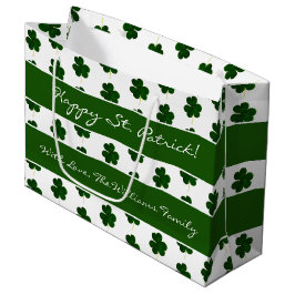 Shamrock Klöver Mönster Anpassningsbar Text St. Pa
