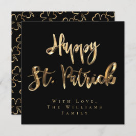 Shamrock Klöver Mönster Lycklig St. Patrick's Day Julkort