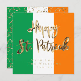 Shamrock Klöver Mönster Lycklig St. Patrick's Day Julkort