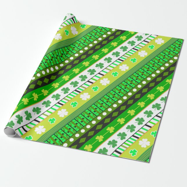 Shamrock, klöver Patrick's day Presentpapper (Utrullad)