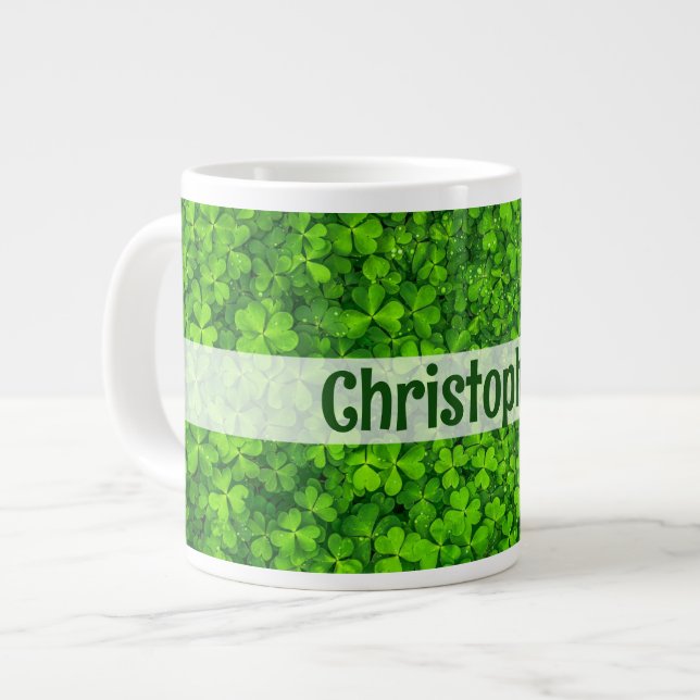 Shamrock Klöver Personlig Jumbo Mugg (Framsida vänster)