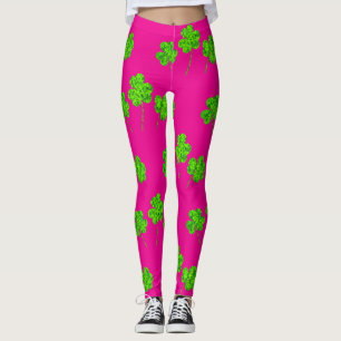 Shamrock-klövergrön svart St. Patrick's Day Leggings
