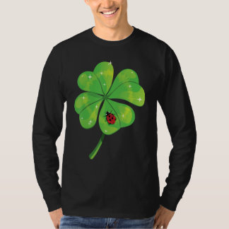 Shamrock Ladybug Lucky Four Leaf Clover St Patrick T Shirt