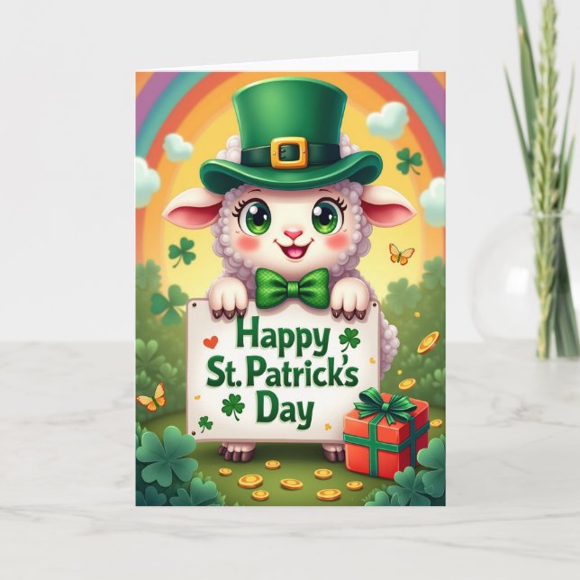 Shamrock Lamb Scene Card Kort (Framsida)
