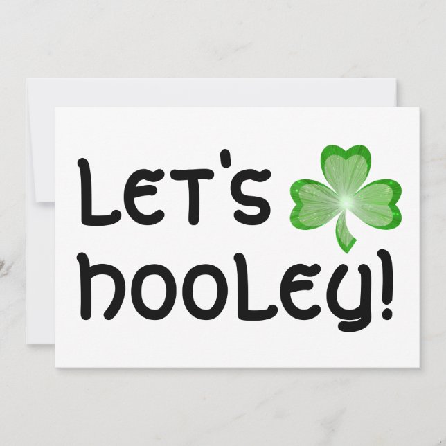 Shamrock 'Låt oss Hooley' inbjudan vit (Framsida)