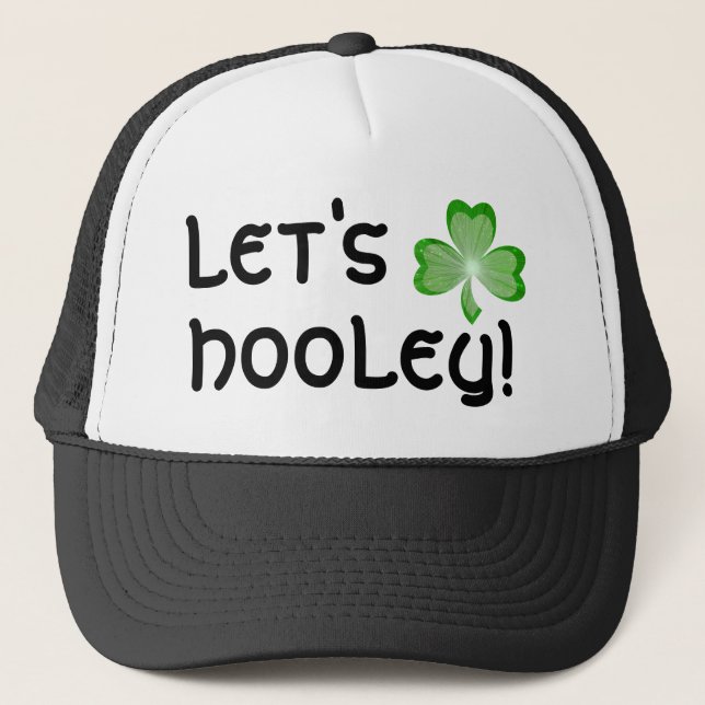 Shamrock 'Låt oss Hooley!' truckerkeps svart! (Framsida)