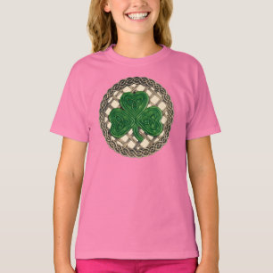Shamrock Lattice och Celtic Knots på Beige Shirt T