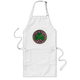 Shamrock, lattice och keltiska knop på Lila Apron Långt Förkläde