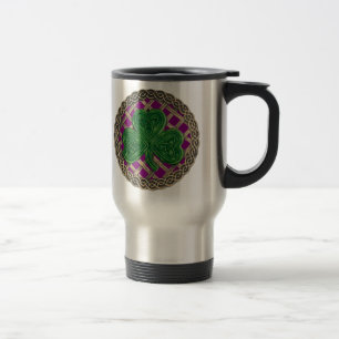 Shamrock, lattice och keltiska knop på Lila Mugg