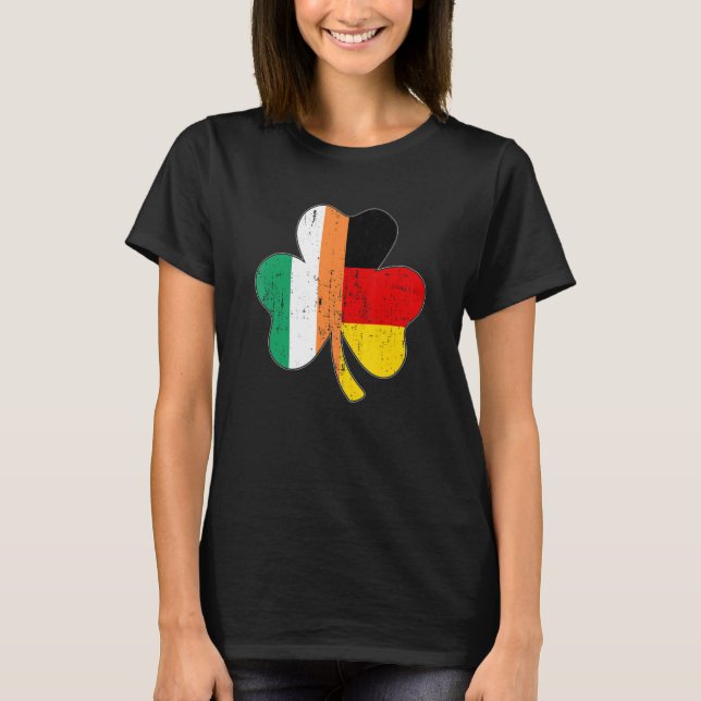 Shamrock leaf irish german flag for St Patricks da T Shirt (Framsida)