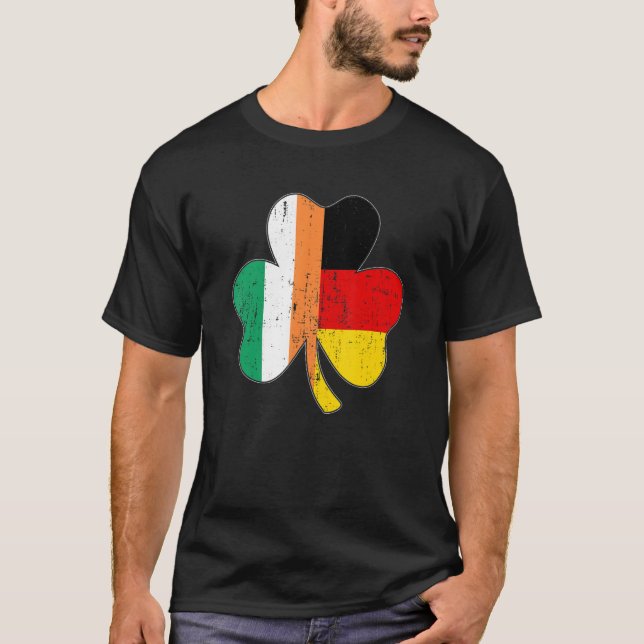 Shamrock leaf irish german flag for St Patricks da T Shirt (Framsida)