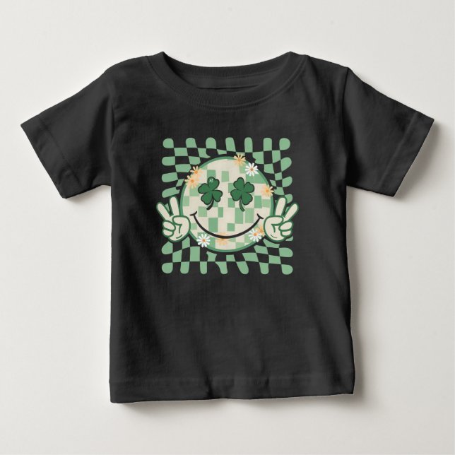 Shamrock-leende ansikte rolig St Patrick's Day T Shirt (Framsida)