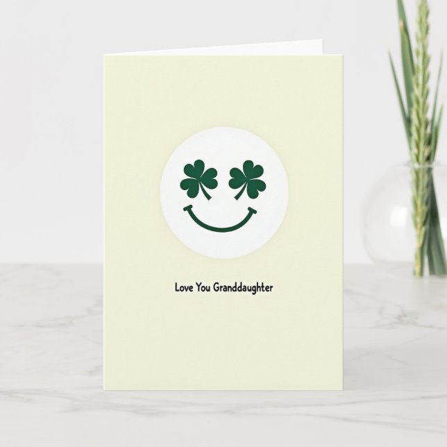 Shamrock Leende Kärlek Barnbarnskort Kort (Framsida)