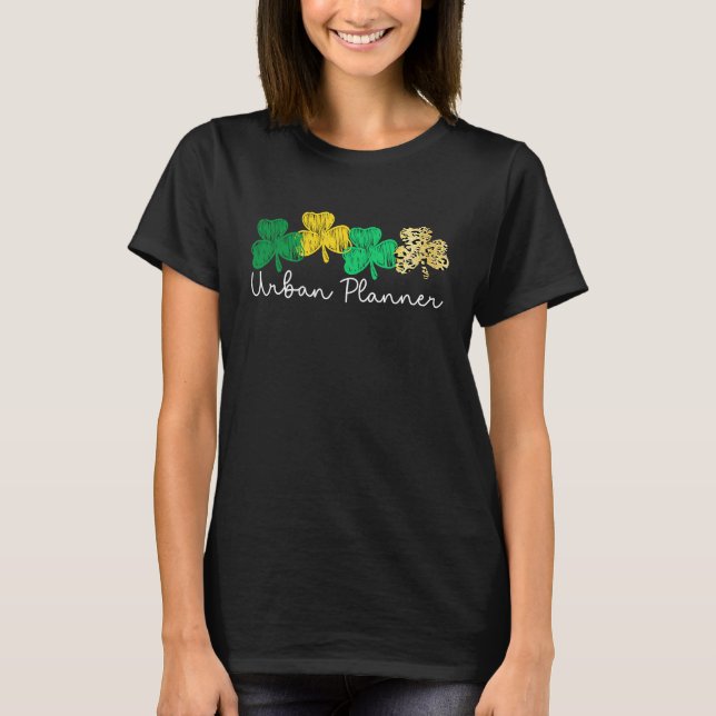 Shamrock Leopard Saint Paddy's Urban Planner St Pa T Shirt (Framsida)