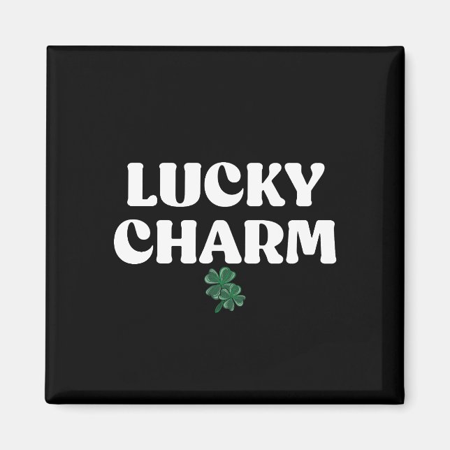 Shamrock Leprechaun Lucky Charm St. Patrick's Day Magnet (Framsidan)