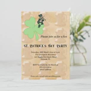 Shamrock & Leprechaun St Patrick's Day Party Inbjudningar