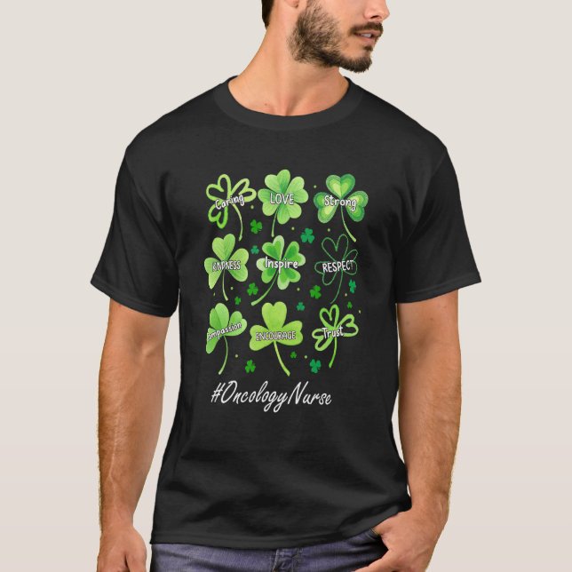 Shamrock Love Inspire Oncology Nurse St Patricks D T Shirt (Framsida)