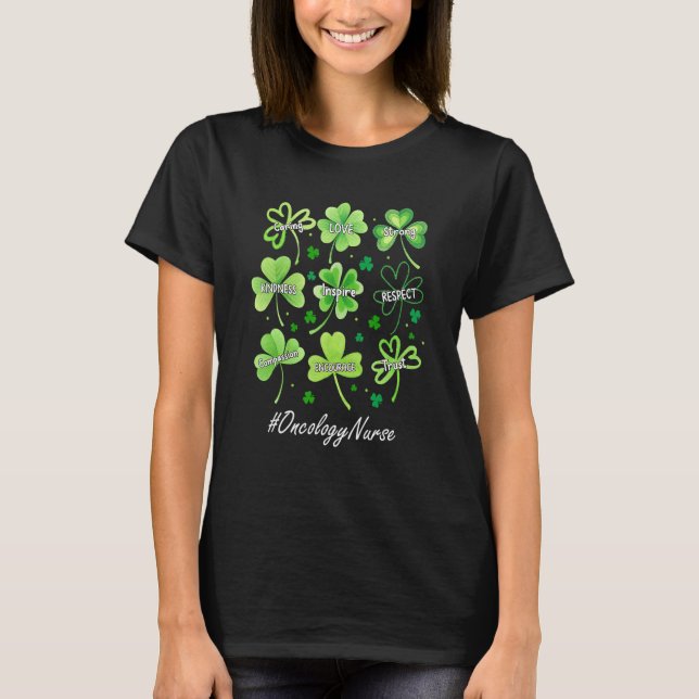 Shamrock Love Inspire Oncology Nurse St Patricks D T Shirt (Framsida)
