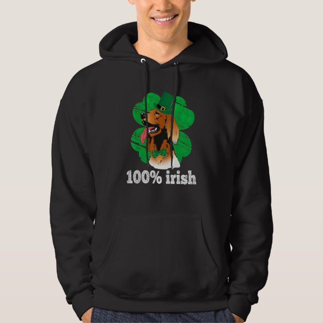 Shamrock lucky charm irish Pet Puppy Dog st patric Hoodie (Framsida)