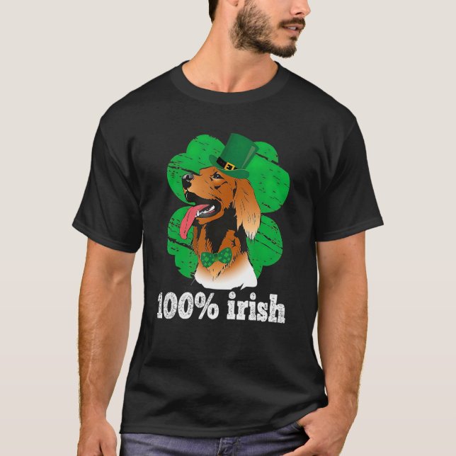 Shamrock lucky charm irish Pet Puppy Dog st patric T Shirt (Framsida)