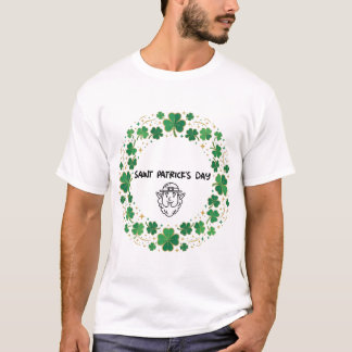 Shamrock Lucky Frame St. Patrick’s Day Design T Shirt