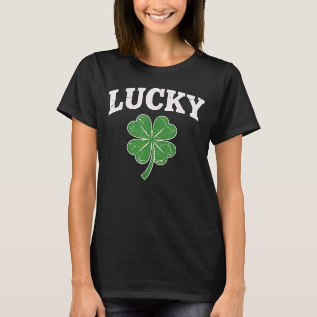 Shamrock Lucky Funny St Patricks Day for Men Women T Shirt (Framsida)