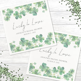 Shamrock Lucky In Love Bröllopsdusch Pappersservett