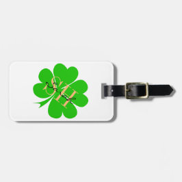 Shamrock & Lucky Klöver löv monogrammad/Irish L Bagagebricka