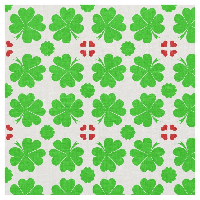 Shamrock & Lucky Klöver Löv trendig väv mode Tyg (Närbild)