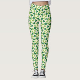 Shamrock Lucky Klöver Mönster St patrick's day Leggings