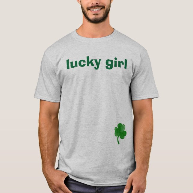 shamrock lycklig flicka t-shirt (Framsida)