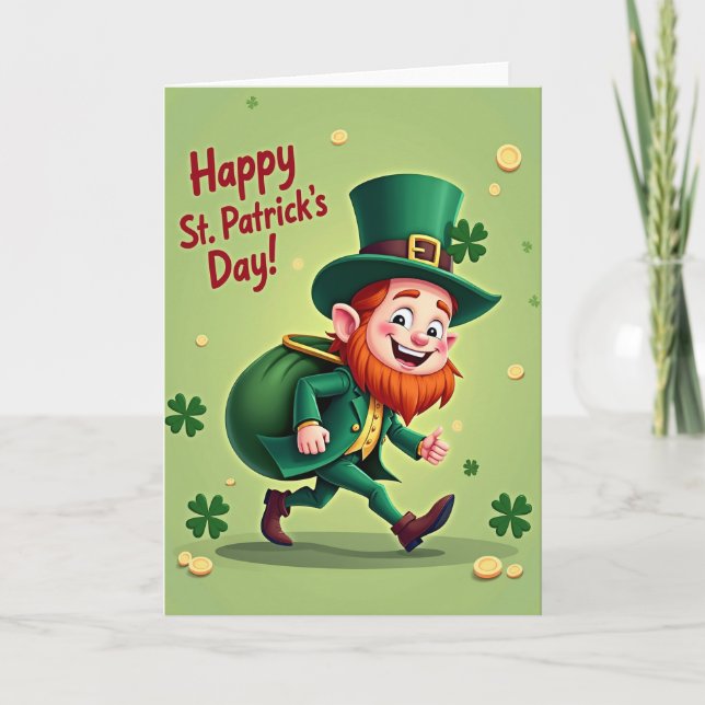 Shamrock lycklig påskkort kort (Framsida)